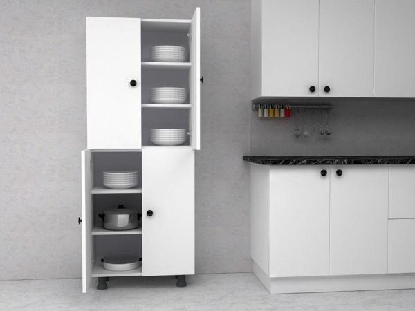 Zerka Concept Mobilyahome Tamamı Mdf 6 Raflı Çok Amaçlı Mutfak Banyo Ayakkabılık Dolabı - 70 Cm - Image 1