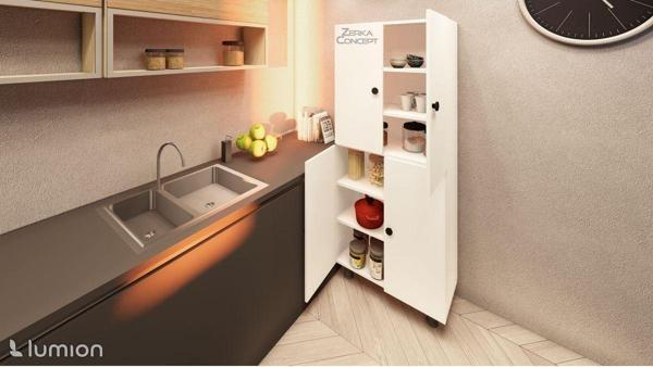 Zerka Concept Natura Çok Amaçlı Mutfak Banyo Ayakkabılık Dolabı 60 Cm 6 Bölmeli - Image 1