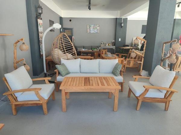 Zerka Concept Octavia Masif Ahşap Bahçe Balkon Koltuk Kestane Ağacı 3+1+1 Koltuk Masa Takımı - Image 1
