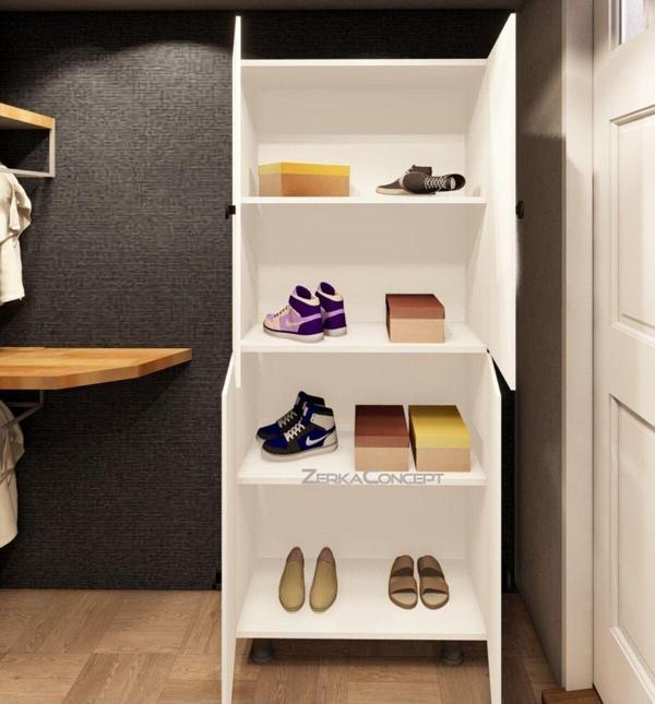 Zerka Concept Rana Tamamı Mdf 4 Raflı Çok Amaçlı Mutfak Banyo Ayakkabılık Dolabı 50 Cm - Image 1