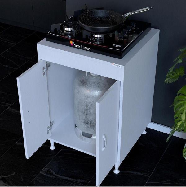 Modilayn Aymen 59,6 X 85 X 56 Cm Set Üstü Ocak Ve Çok Amaçlı Mutfak Dolabı - Image 1