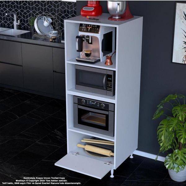 Modilayn Loya 59,6 X 162,8 X 56 Cm Tek Kapaklı Ankastre Fırın Ve Mutfak Dolabı - Image 1