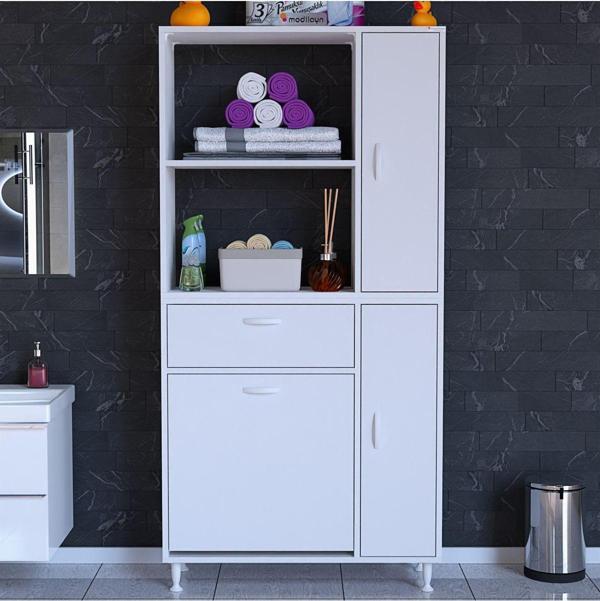 Modilayn Mis Urla Yenice 90 X 183 X 32,5 Cm Kirli Çamaşır Hazneli Çok Amaçlı Banyo Dolabı - Image 1