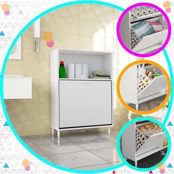 Modilayn Lidya 75X100 Renkli Ve Beyaz Bölmeli Çamaşır Ve Erzak Dolabı - Image 1