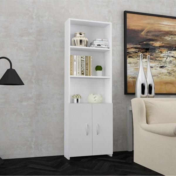 Modilayn Pera 5 Raflı Kapaklı Kitaplık, Kütüphane Ofis Dosya Evrak Kiler Düzenleyici Raflı Dolap - Image 1