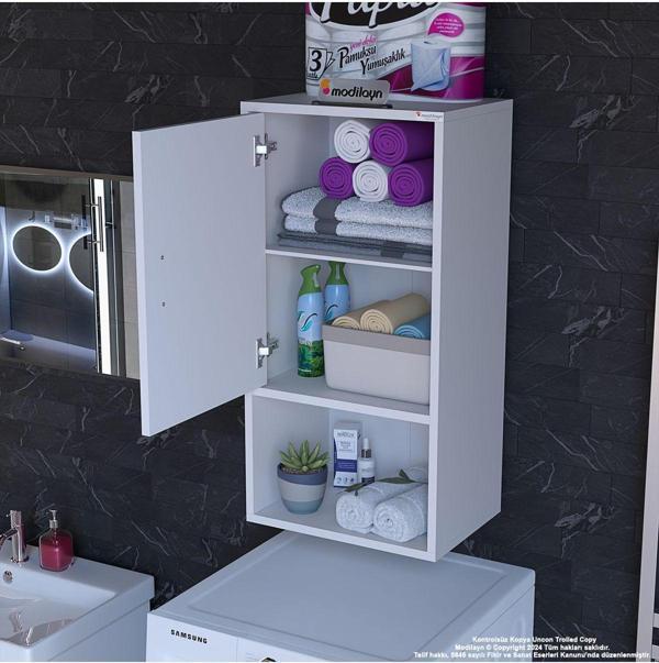 Modilayn Şile 45 X 85 X 32,5 Cm Makine Üstü Asma Ve Çok Amaçlı Banyo Dolabı - Image 1