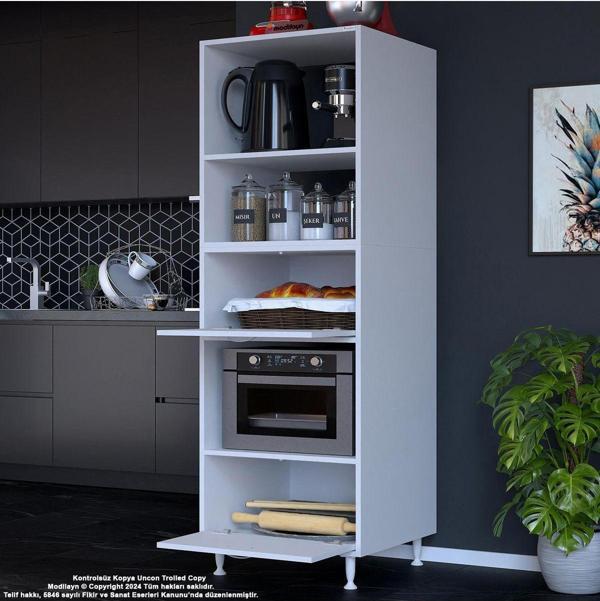 Modilayn Silva Loya 2 Kapak 59,6 X 194,6 X 56 Cm Mini Midi Mikrodalga Fırın Dolabı - Image 1