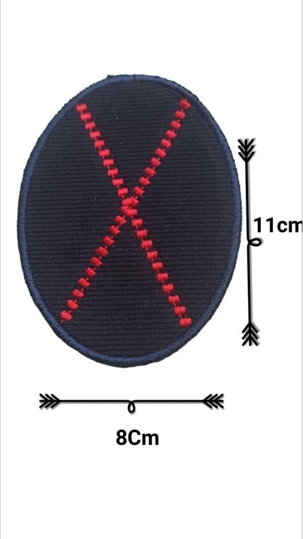 Keskin Nakış Dirsek Yama Arma Patch Ütü Ile Yapışır Lacivert X Model 8X11 Cm 2 Adet - Image 1