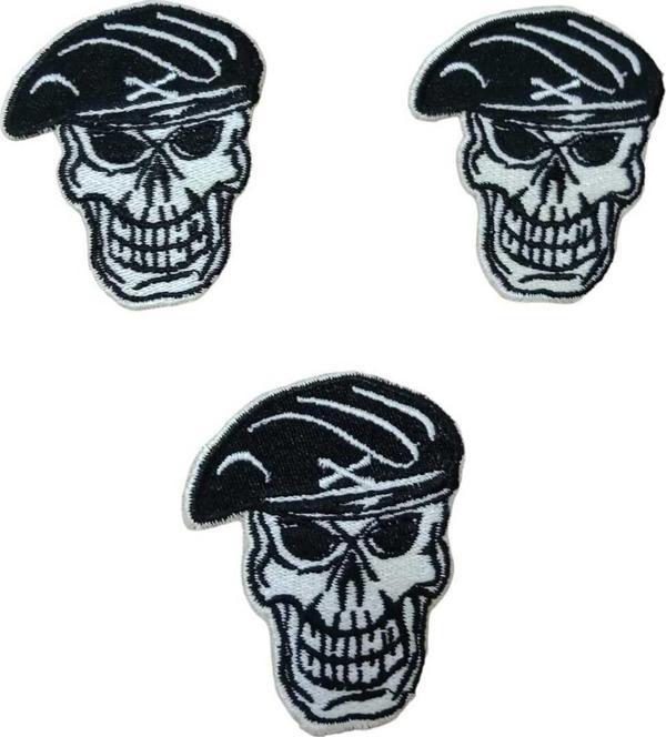 Keskin Nakış Kuru Kafa Yama-Arma- Patch- Ütü İle Yapışır- 3 Adet-5X7 Cm - Image 1