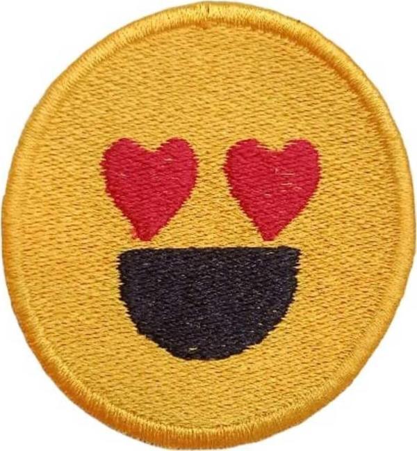 Keskin Nakış Ütü Ile Yapışan Kalplı Emoji Arma Yama Patch 5 Cm - Image 1