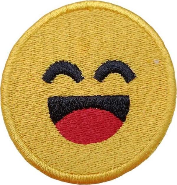 Keskin Nakış Ütü Ile Yapışan Mutlu Emoji Arma Yama Patch 5 Cm - Image 1