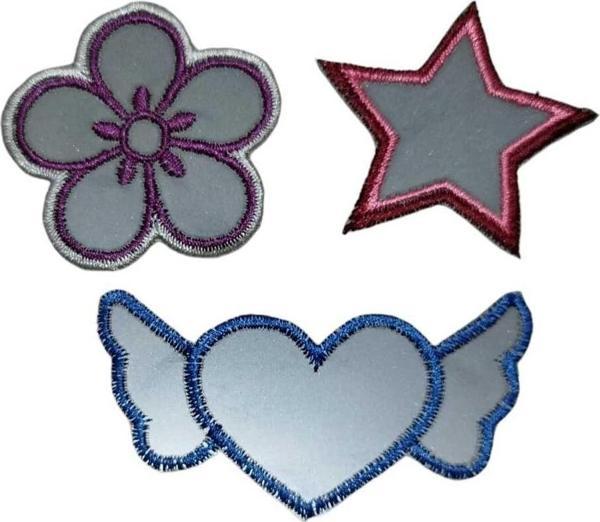 Keskin Nakış Ütü İle Yapışan Reklektör Arma Set Kırışık Renklı Nakış -Yama - Patch - Image 1