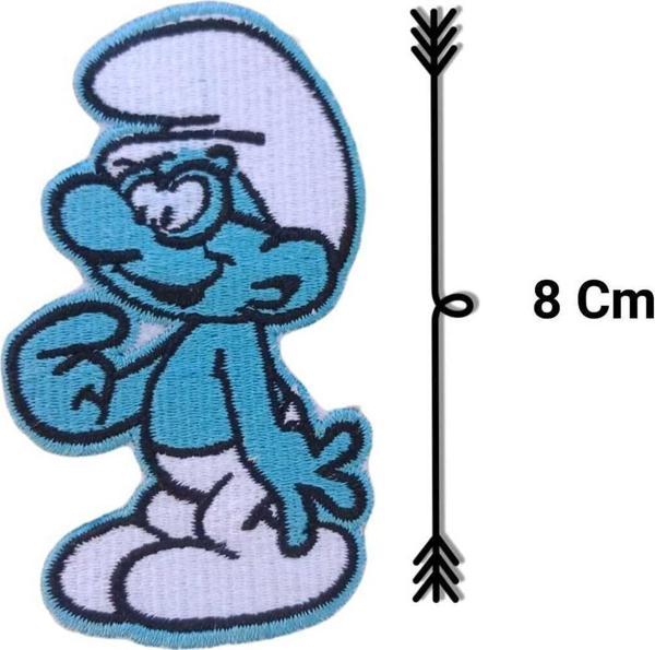 Keskin Nakış Ütü Ile Yapışan Şirinler Gözlüklü Şirin Arma Yama Patch - 8 Cm - Image 1