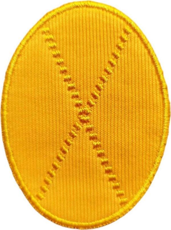 Keskin Nakış Ütü Ile Yapışan X Model Sarı Dirseklik - Dirsek Yama - Arma-Patch- 8X11Cm- 2 Adet - Image 1