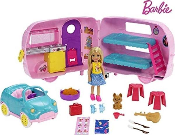 Barbie Club Chelsea Karavanı Oyun Seti, Chelsea'Nin Yavru Köpeği Ve Aksesuarlar, 17 Parça (Fxg90) - Image 1