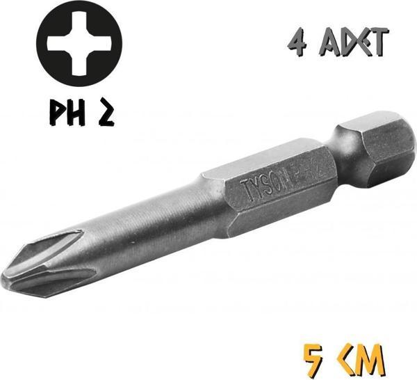 Kupa Tyson Vidalama Ucu Bits Uç - PH2 Yıldız - 5 cm. - 4 Adet - Image 1