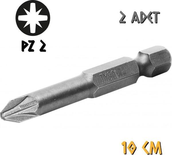Kupa Tyson Vidalama Ucu Bits Uç - PZ2 Yıldız - 10 cm. - 2 Adet - Image 1