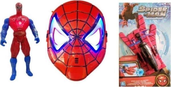 Spiderman Büyük Set Işıklı Örümcek Adam Işıklı Maske Ağ Atan Eldiven - Image 1