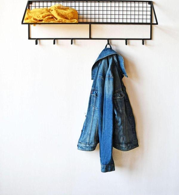 Go Dekor Tel Duvar Rafı/6 Kanca Askılı Duvar Rafı (Siyah) 80X25X22 - Image 1