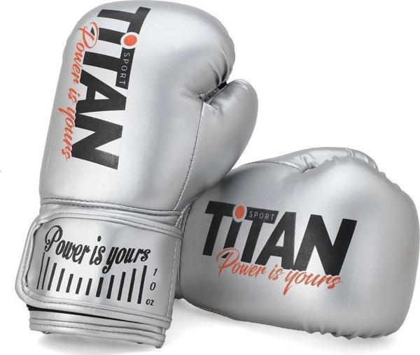 Titan Sport Gümüş (Silver) Rengi Boks Eldiveni 12 Oz - Image 1