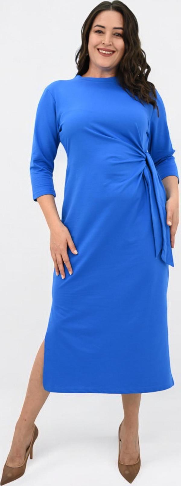 Kadın Büyük Beden Bel Bağlama Detaylı Elbise 5274-25 - Image 1