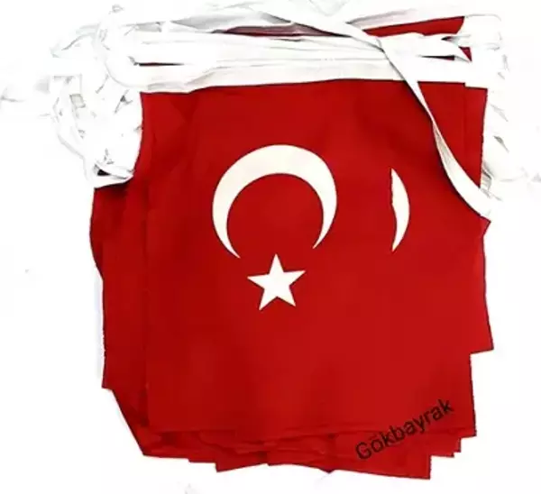İpe Dizili Kumaş Bayrak 20x30 cm - Image 1