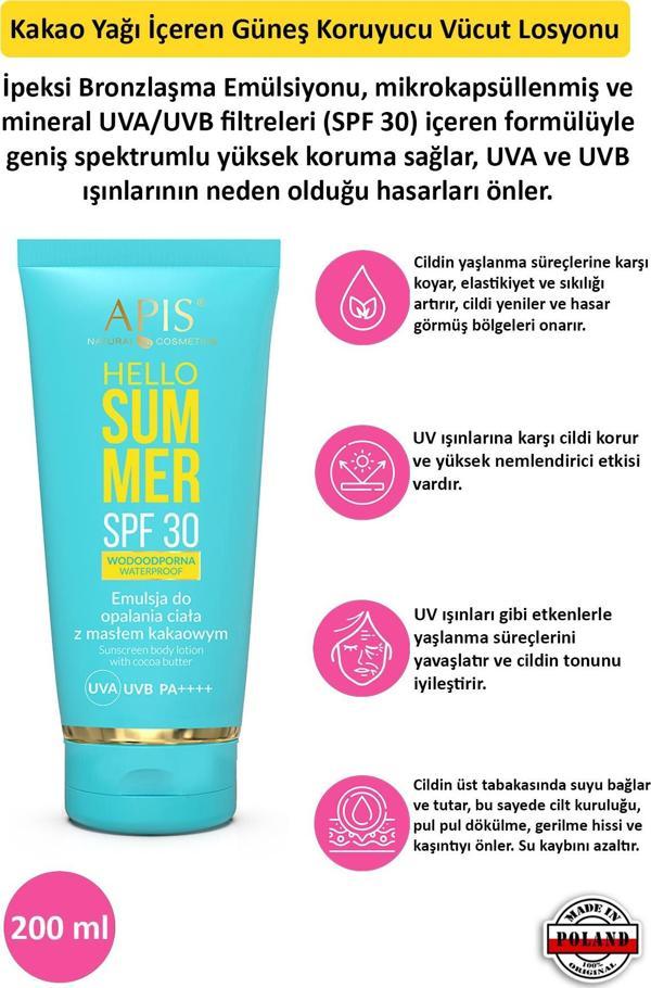 Güneş Koruyucu Vücut Losyonu Kakao Yağlı  SPF 30 - 200ml - Image 1