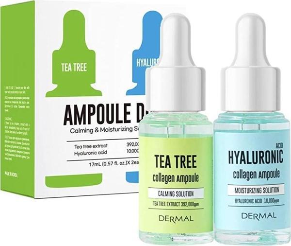 DERMAL 2'li Sebum Kontrol Serum Set Sıkılaştırıcı, Sakinleştirici, Nemlendirici, Sebum Dengeleyici Çay Ağacı 17ml*2 - Image 1