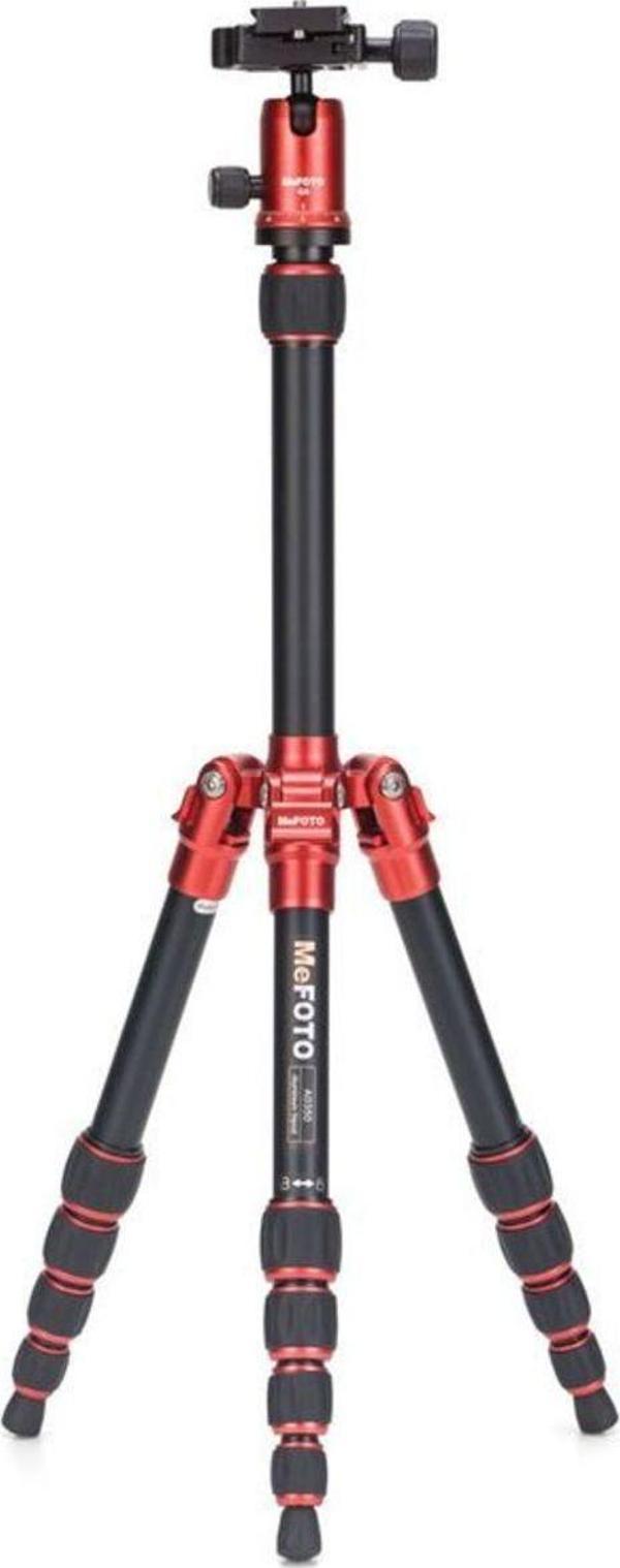 Benro Mefoto A0350Q0R Backpacker Travel Tripod Kit (Red) - Image 1
