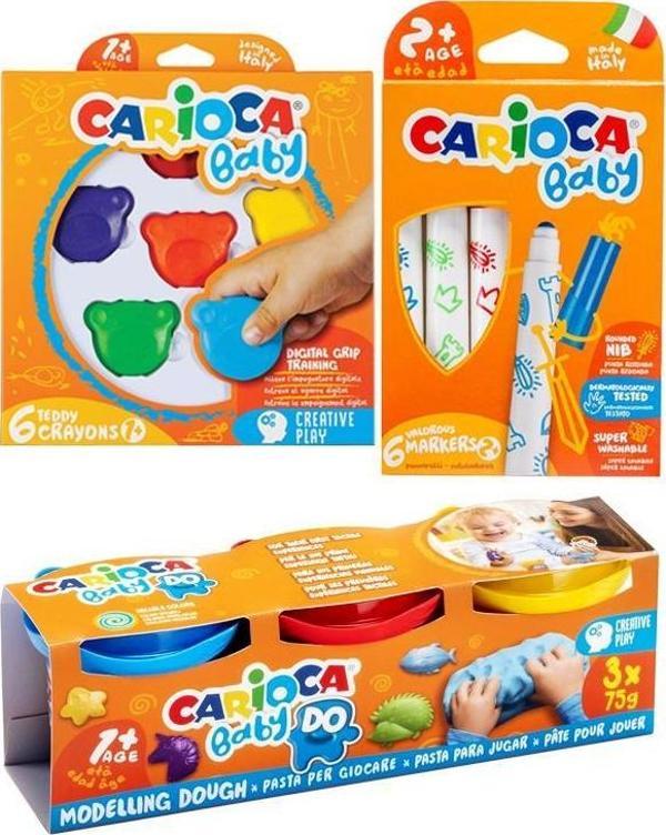 Carioca Baby Mum Boya Oyun Hamuru ve Keçeli Kalem Boya Seti - Image 1