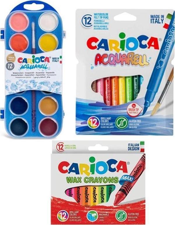 Carioca Yıkanabilir Pastel Boya Acquarell Keçeli Kalem ve Sulu Boya Seti  - Image 1