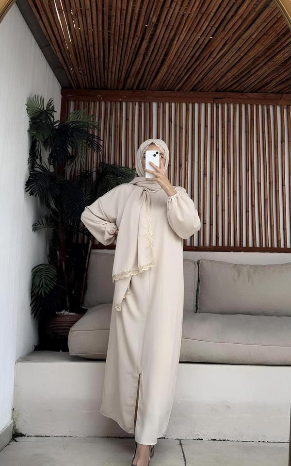 Cym Butik Dantel Detaylı Namaz Elbisesi - Image 1