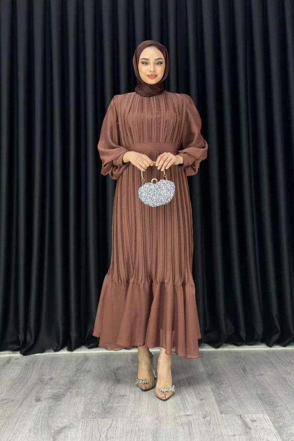 Cym Butik Piliseli Janjan Şifon Tesettür Elbise 36 - Image 1