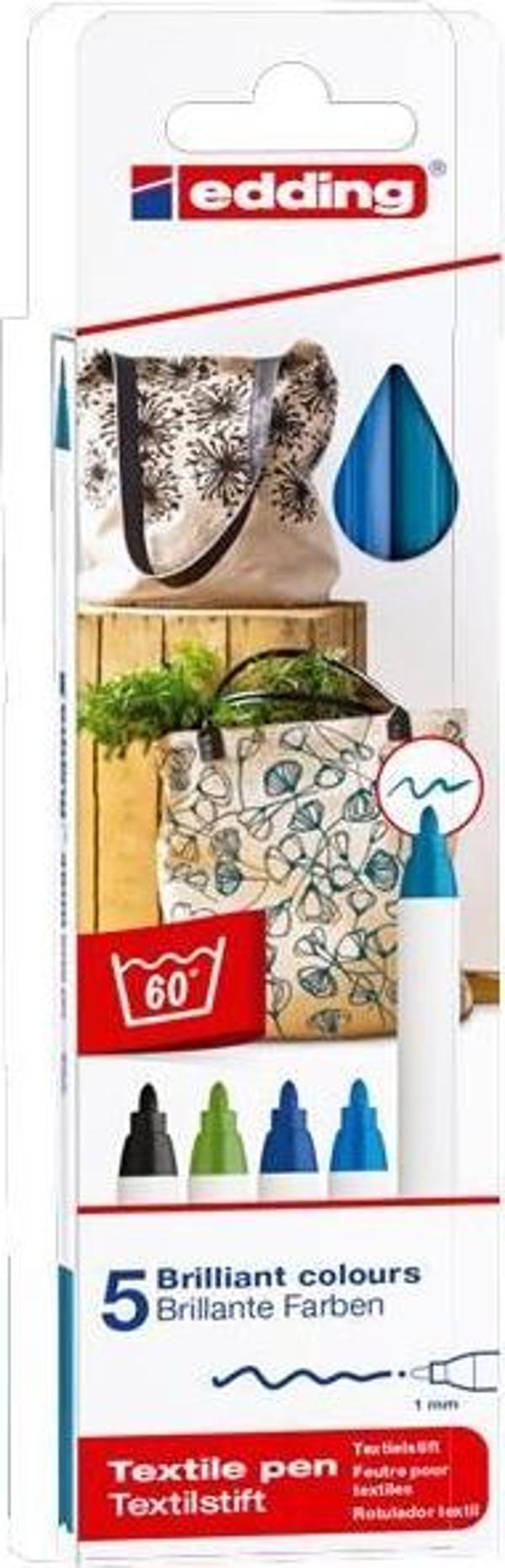 Edding Kumaş Boyama Kalemi Cool 5 Lİ 4500 - Image 1