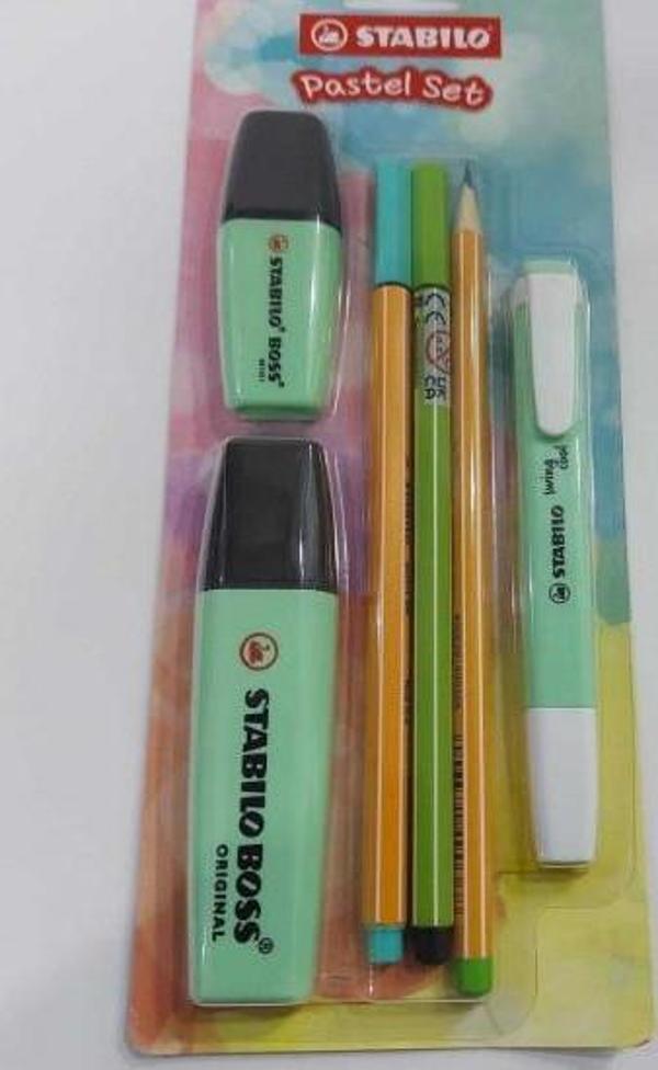 Stabilo Fosforlu Kalem Tek Renk Pastel Set 6 Lı Yeşil 70/116-6 - Image 1