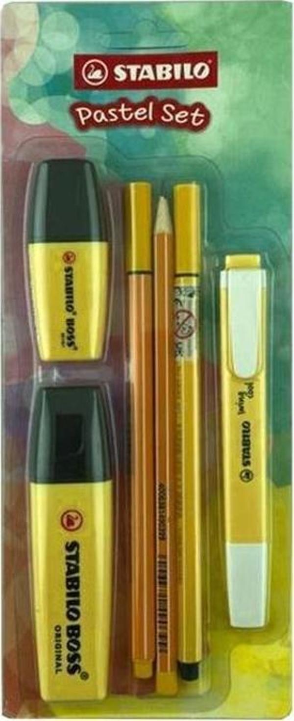Stabilo Fosforlu Kalem Tek Renk Pastel Set 6 Lı Sarı 70/144-6 - Image 1