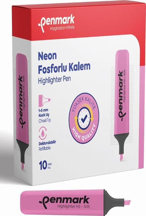 Penmark Neon Fosforlu Kalem Pembe HS 505 04 - Image 1