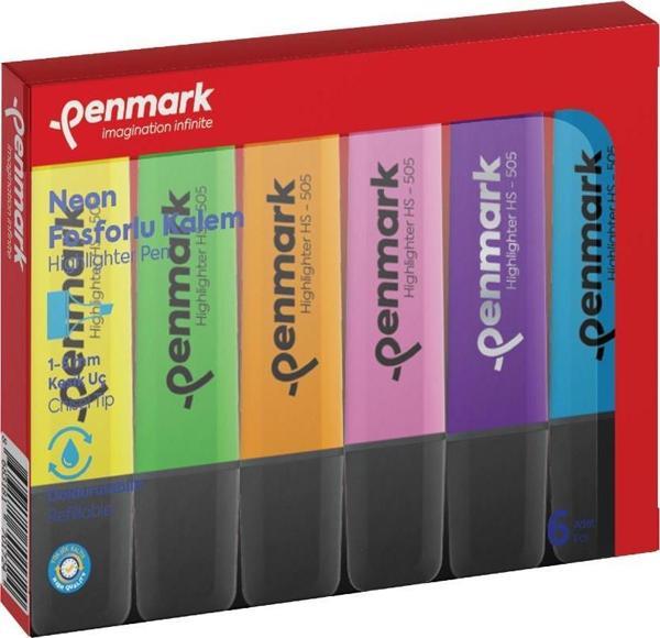 Penmark Fosforlu Kalem 6 Lı Karışık Renk Neon - Image 1