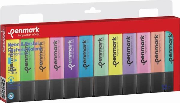 Penmark Fosforlu Kalem 12 Li Karışık Renk 6 Pastel+ 6 Neon - Image 1