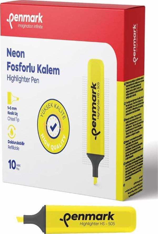 Penmark Neon Fosforlu Kalem Sarı HS 505 01 - Image 1