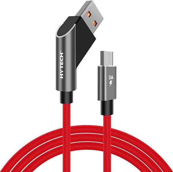 Hytech HY-X215 3A Micro Usb 1m Kırmızı Data + Sarj Kablosu - Image 1