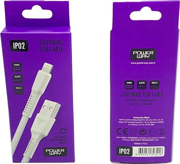 Powerway Ip02 Lightning 1Mt Usb Şarj Kablosu - Image 1