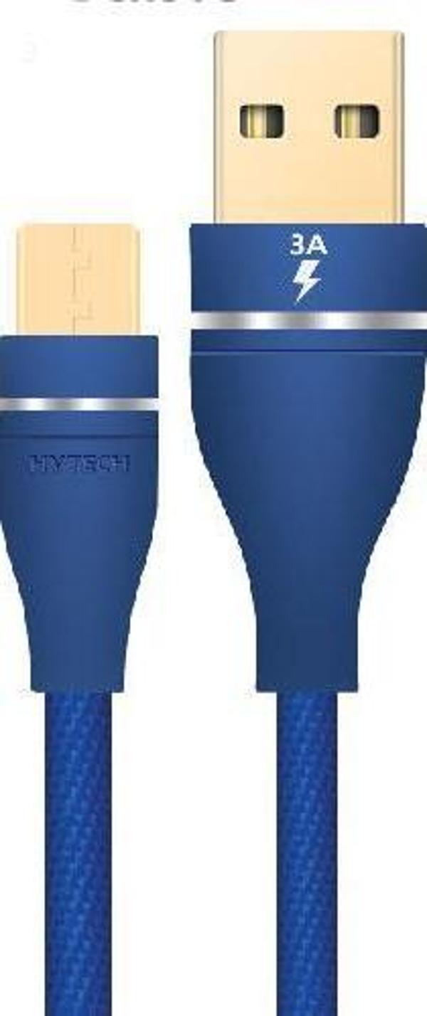 Hytech HY-X220 3A Micro Usb 1m Mavi Data ŞArj Kablosu - Image 1