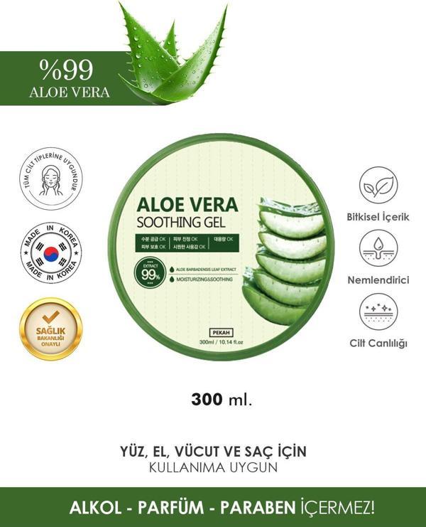 Pekah %99 Aloe Kompleksi Içeren Nemlendirici, Yatıştıcı Aloe Soothing Jel 300Ml - Image 1