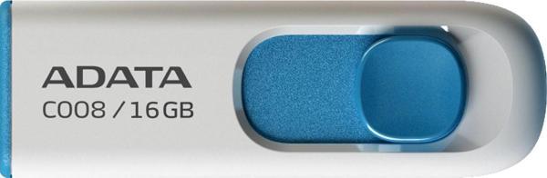 Adata C008-16GB 16GB USB2.0 Classic (White + Blue) Flash Bellek - Image 1