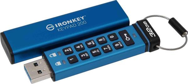 Kingston IKKP200-32GB 32GB IronKey Keypad 200, FIPS 140-3 Lvl 3 (Pending) Flash Bellek - Image 1