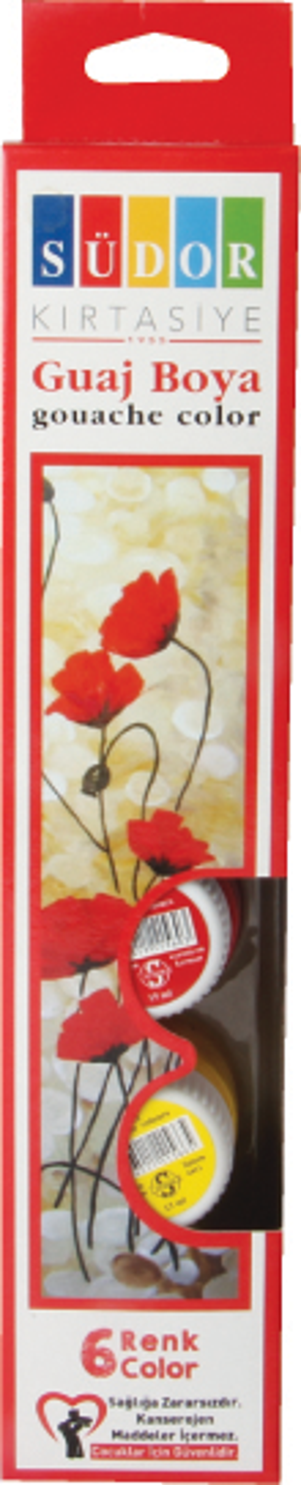 Südor 6 Renk Guaj Boya Şişe 15ml SD521 - Image 1