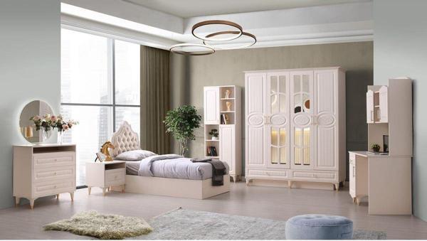 Avm 24 Şahin Genç Odası Takımı mdf aytaşı aynalı 4 Kapaklı Dolap Bazasız - Image 1