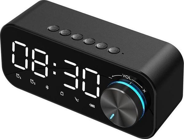 Valkyrie Bluetooth Şarjlı Alarmlı USB/SD Aynalı Masa Saati - Image 1