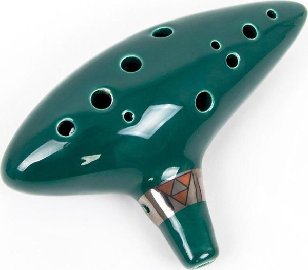 Valkyrie Ocarina 12 Delik Ocarina Seramik Alto C Ocarina Flüt Mavi Ocarina Sualtı Müzik Nefesli Enstrüman Yeşil - Image 1